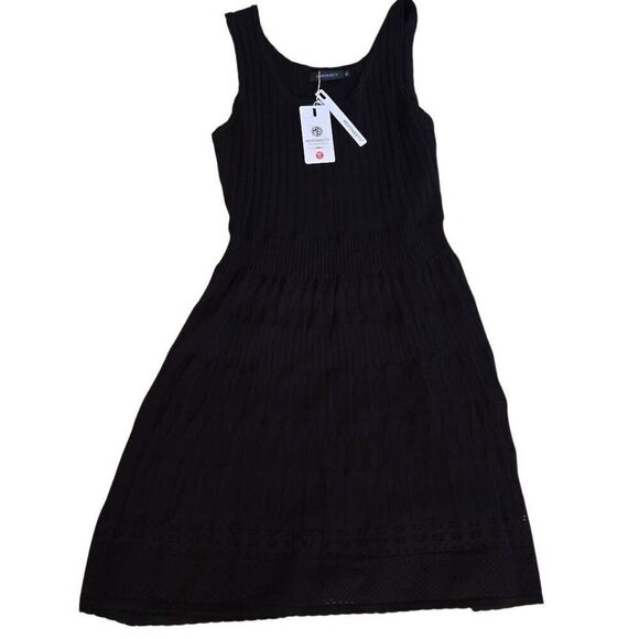NWT Merokeety Womens Knit Sleeveless Fit And Flare Sweater Dress Black XL - Picture 2 of 13
